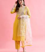  women cotton blend kurta pant set