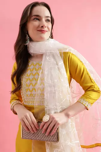  women cotton blend kurta pant set