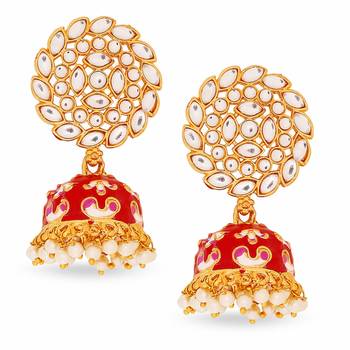 traditional blue meenakari work peacock jhumki earrings with artificial pearls for women (cer1109724glblu) 1