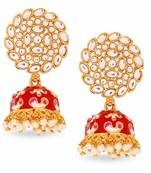 traditional blue meenakari work peacock jhumki earrings with artificial pearls for women (cer1109724glblu)