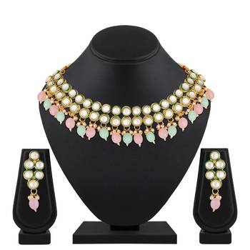 Multicolour kundan laycered chokar necklace set for women (mcajns1024) 1