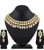 Multicolour kundan laycered chokar necklace set for women (mcajns1024)