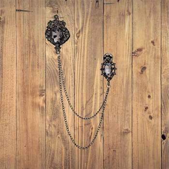 double laycer chain wedding occasion brooch for mens cbp1101031r 1