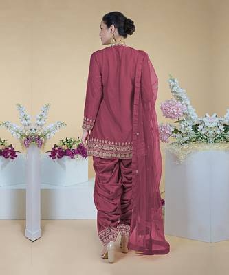 Chianti Wine Zardozi Hand Embroidered Salwar Suit 4