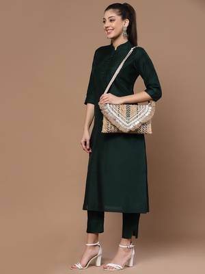 sisal baked beige & multi embellished jute sling bag 2