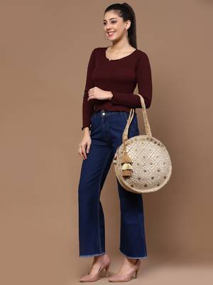 sisal baked beige & gold harlequin printed & embellished jute shoulder bag 2