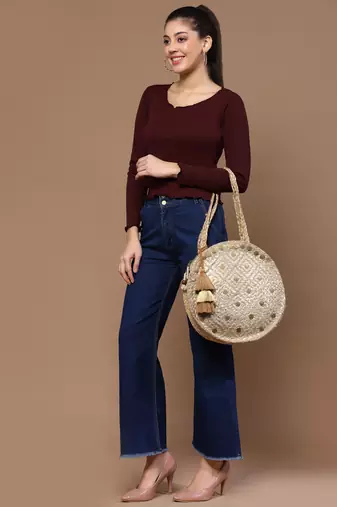 sisal baked beige & gold harlequin printed & embellished jute shoulder bag