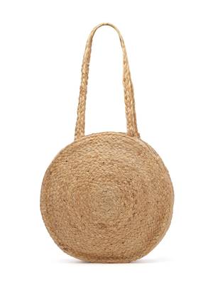 sisal baked beige & silver mandala printed jute tote bag 4