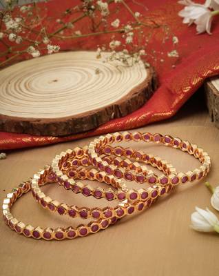 Pink studded Bangles 2