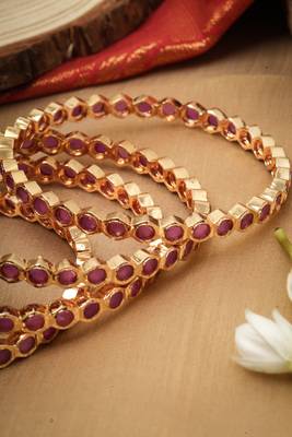 Pink studded Bangles 3