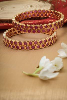 Pink studded Bangles 4