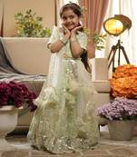 Green Sequins Embroidery Lehenga Choli and Dupatta