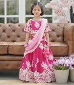 Pink Lehenga Choli and Pink Organza Dupatta
