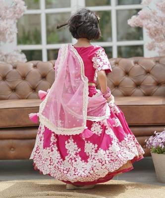 Pink Lehenga Choli and Pink Organza Dupatta 2
