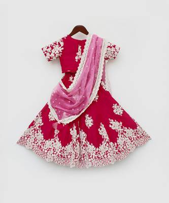 Pink Lehenga Choli and Pink Organza Dupatta 5