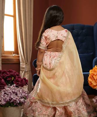 Peach Kotta Printed Lehenga Choli and Dupatta 3