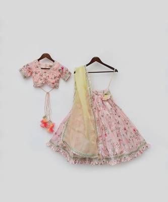 Peach Kotta Printed Lehenga Choli and Dupatta 1