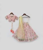 Peach Kotta Printed Lehenga Choli and Dupatta