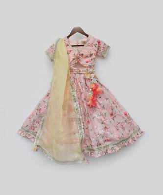 Peach Kotta Printed Lehenga Choli and Dupatta 4