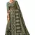 Green art silk digital print embroidery party wear saree