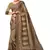 Brown art silk digital print embroidery party wear saree