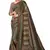 Brown art silk digital print embroidery party wear saree