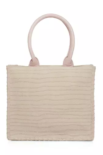 kooky natural & multi floral embellished handloom cotton canvas handheld bag