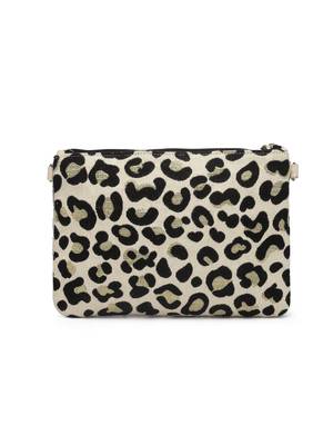 jungle black & multi boho animal embellished handloom cotton canvas sling bag 5