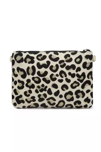 jungle black & multi boho animal embellished handloom cotton canvas sling bag