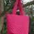 uno fuchsia harlequin quilted polyester tote bag