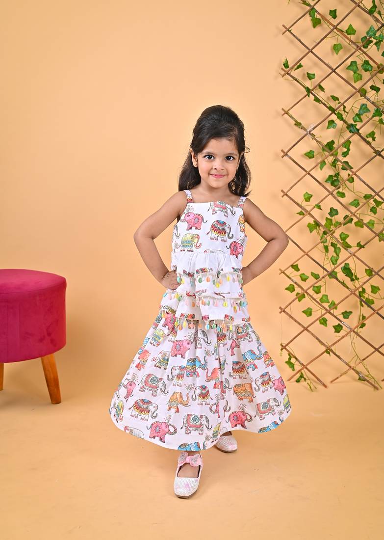 Elephant print skirt top