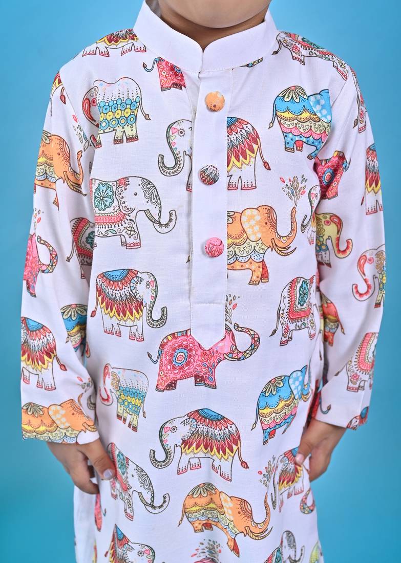 Elephant print kurta chudidar