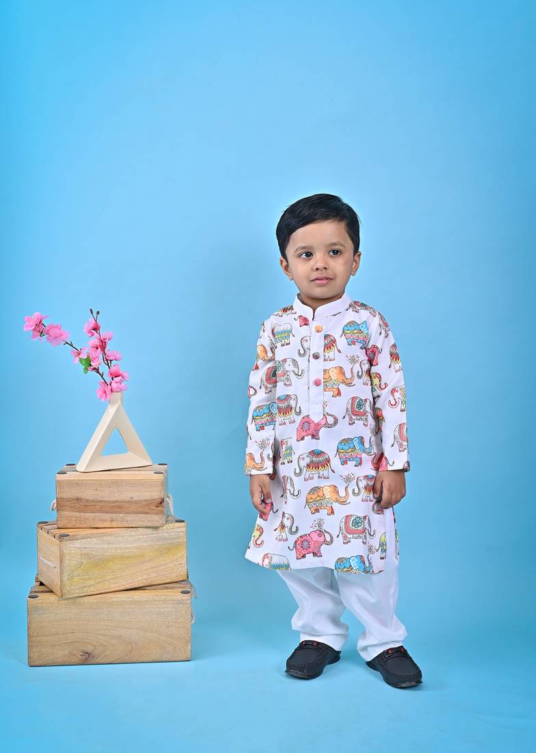Elephant print kurta chudidar