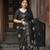 Black soft cotton crape silk saree with unstitched blouse piece