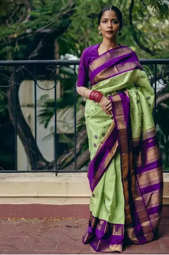  Multycolor Silk Blend Sarees With Blouse