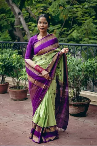  Multycolor Silk Blend Sarees With Blouse