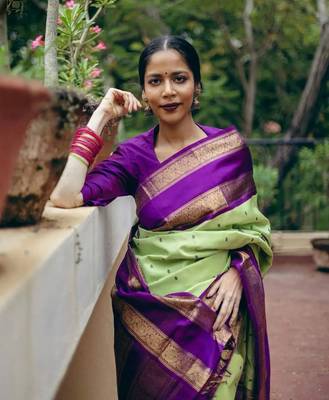  Multycolor Silk Blend Sarees With Blouse 4