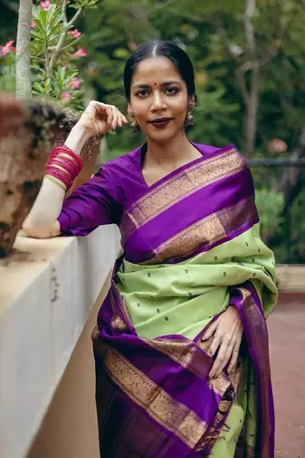  Multycolor Silk Blend Sarees With Blouse