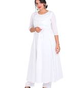 Elegance redefined - rachyati's ivory flared salwar suit with delicate zari-lace (stitched & ready-to-shine, 2-piece)