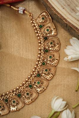 Green Gold Plated Necklace Sets 2
