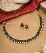 Green White Necklace Sets