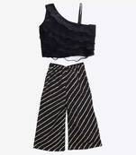 Black embroidered plazzo set