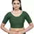 Bottel Green Cotton Lycra Fully Stretchable Round Neck Readymade Blouse With Half Sleeve