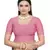 Baby Pink Cotton Lycra Fully Stretchable Round Neck Readymade Blouse With Half Sleeve
