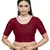Maroon Cotton Lycra Fully Stretchable Round Neck Readymade Blouse With Half Sleeve