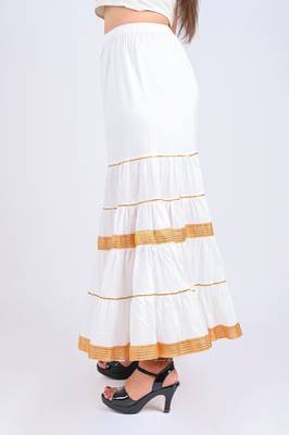 Rachyati short sharara serenity - ivory charm with minimal golden zari-lace (stitched & styled, 2-piece set) 5