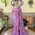 Kimisha women's lavender georgette sequence saree with unstitched blouse piece