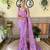 Kimisha women's lavender georgette sequence saree with unstitched blouse piece