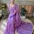 Kimisha women's lavender georgette sequence saree with unstitched blouse piece