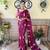 Kimisha women's wine georgette sequence saree with unstitched blouse piece